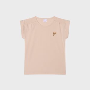 T-shirt beige avec fleur