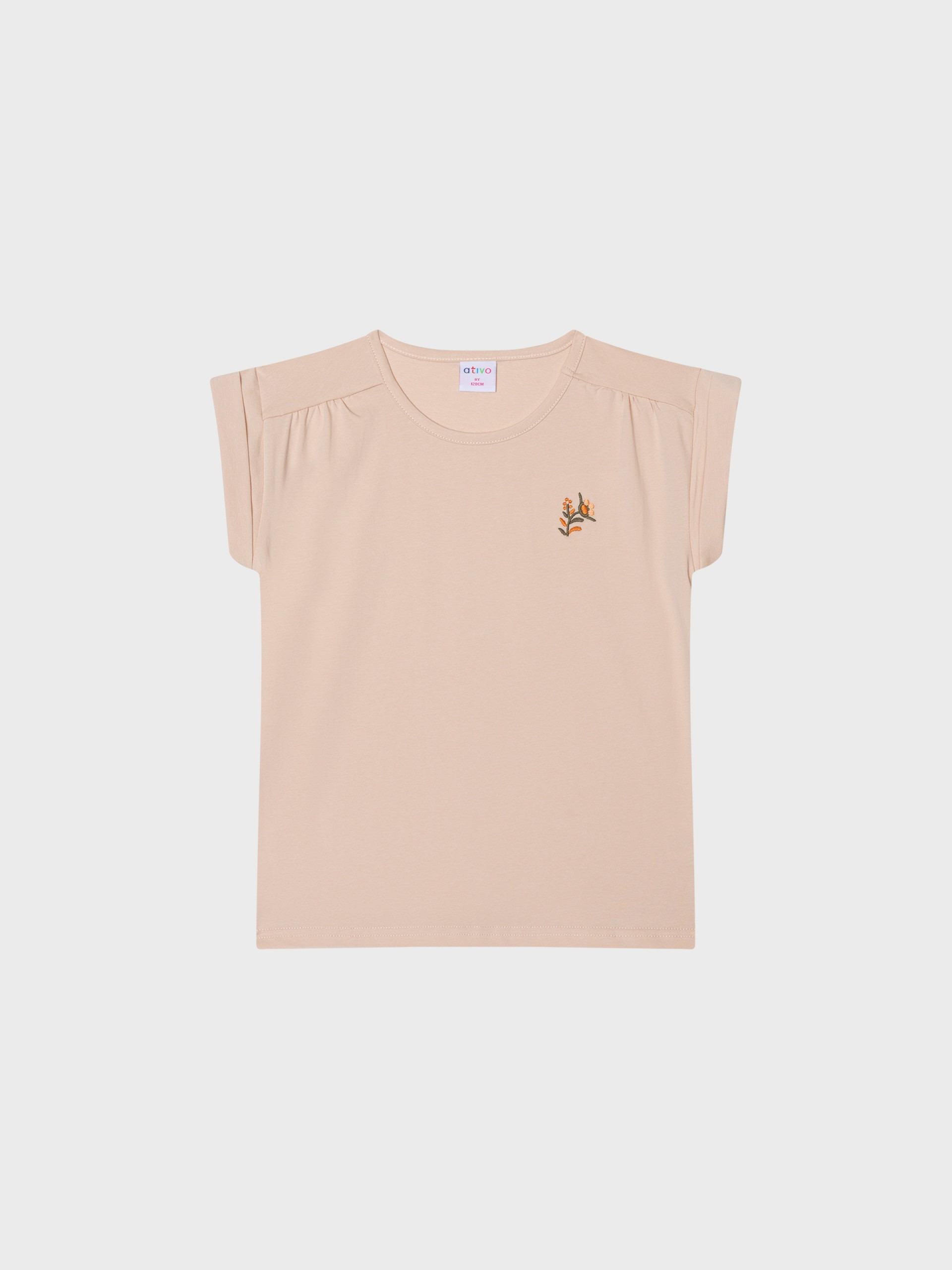 t-shirt beige marron pour filles et ados, idéal pour l'été, boutique de vêtements pour enfants à saint martin en haut dans les monts du lyonnais