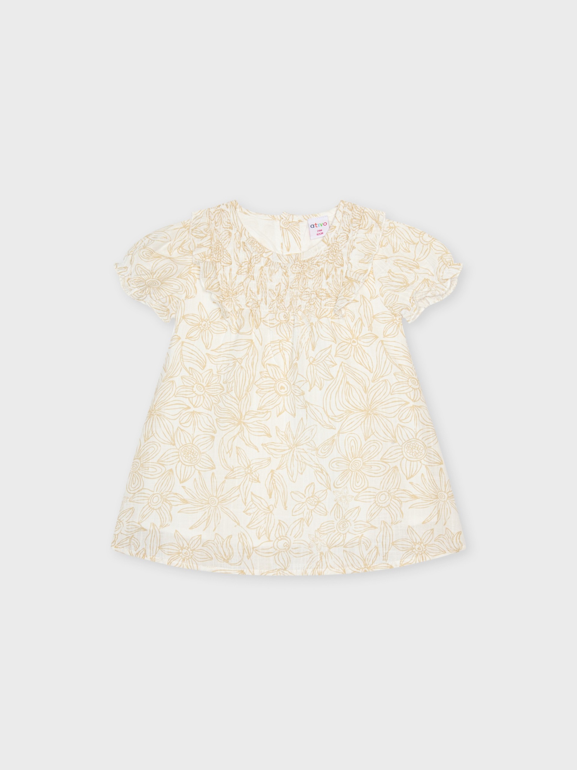 robe blanche et beige pour l'été, pour bébé filles, boutique de vêtements pour enfants à saint martin en haut dans les monts du lyonnais