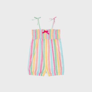 Combishort aux rayures couleurs pastels