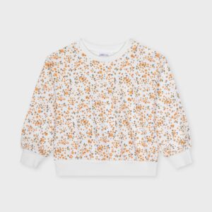 Sweat fleuri orange