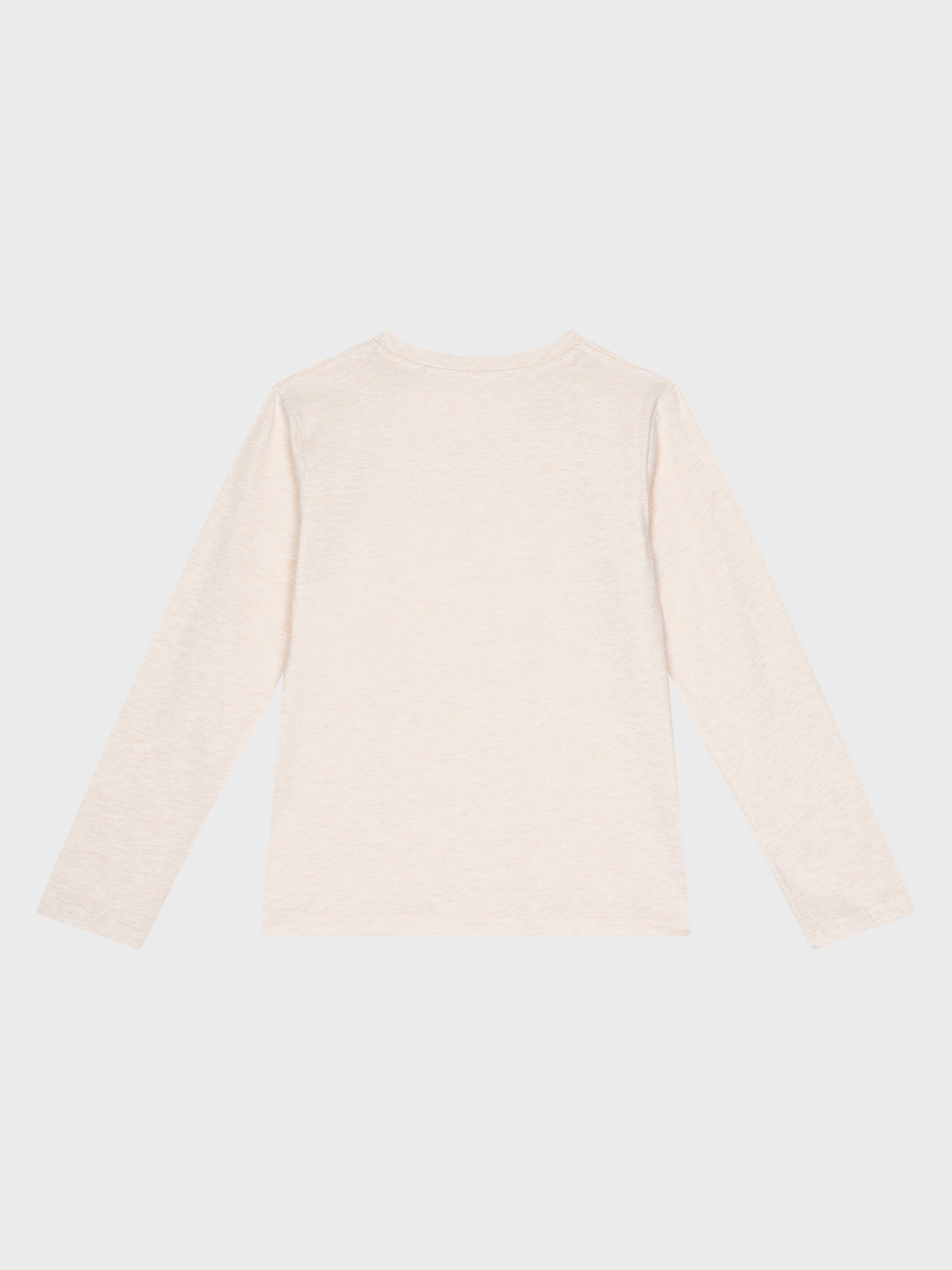 pull fin beige aux nuances pastels avec écriture happy mood, boutique de vêtements pour enfants à saint martin en haut dans les monts du lyonnais