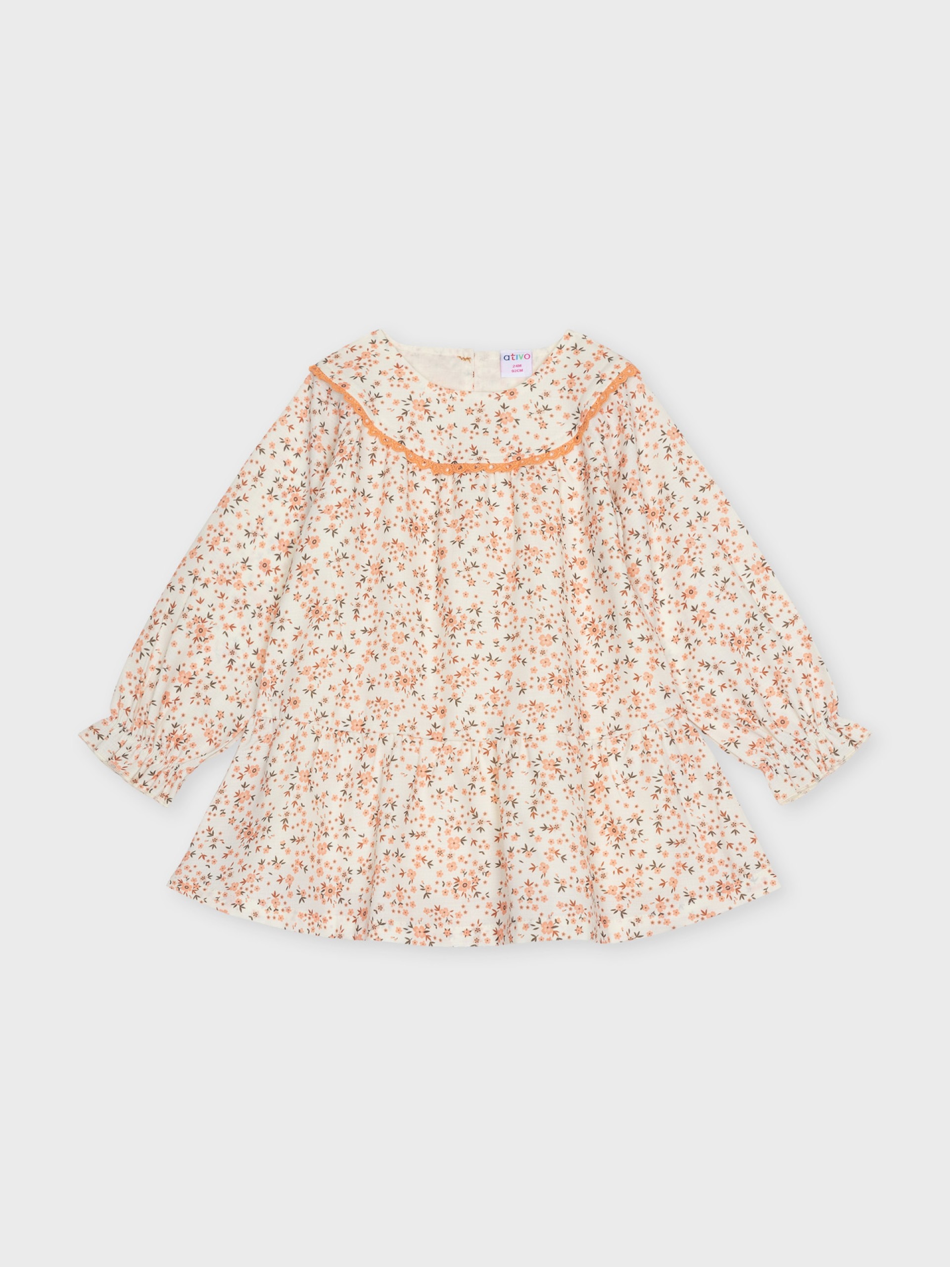 robe fleurie manches longues pour bébé fille, boutique de vêtements pour enfants à saint martin en haut dans les monts du lyonnais