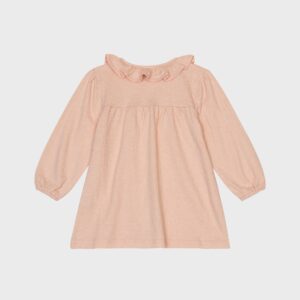 Robe saumon col claudine