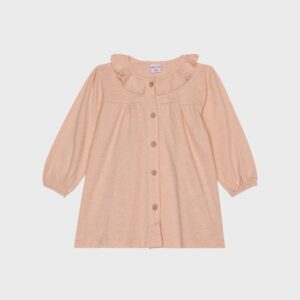 Robe saumon col claudine