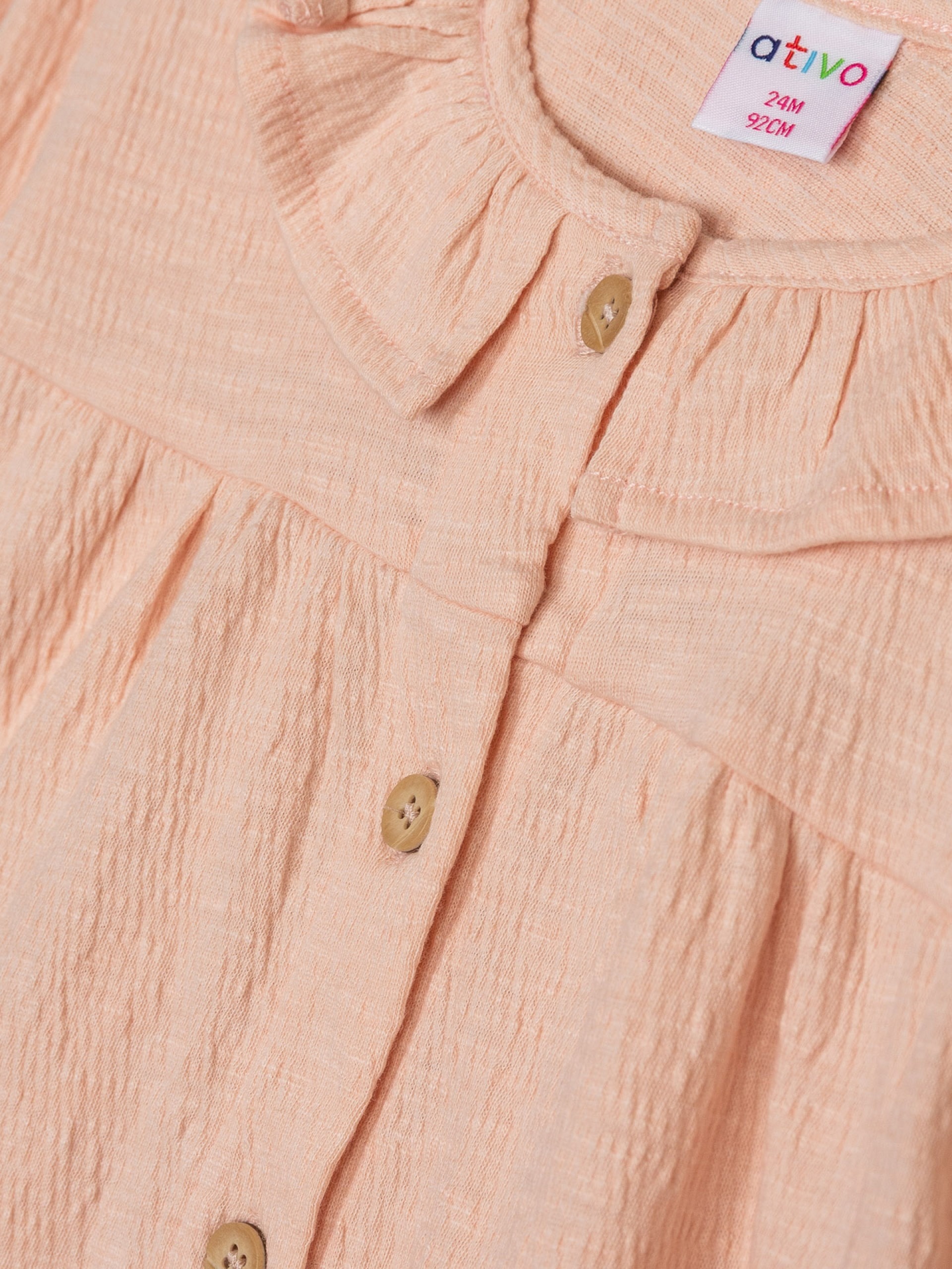 Robe saumon col claudine – Image 3