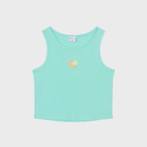 Débardeur vert avec coeur