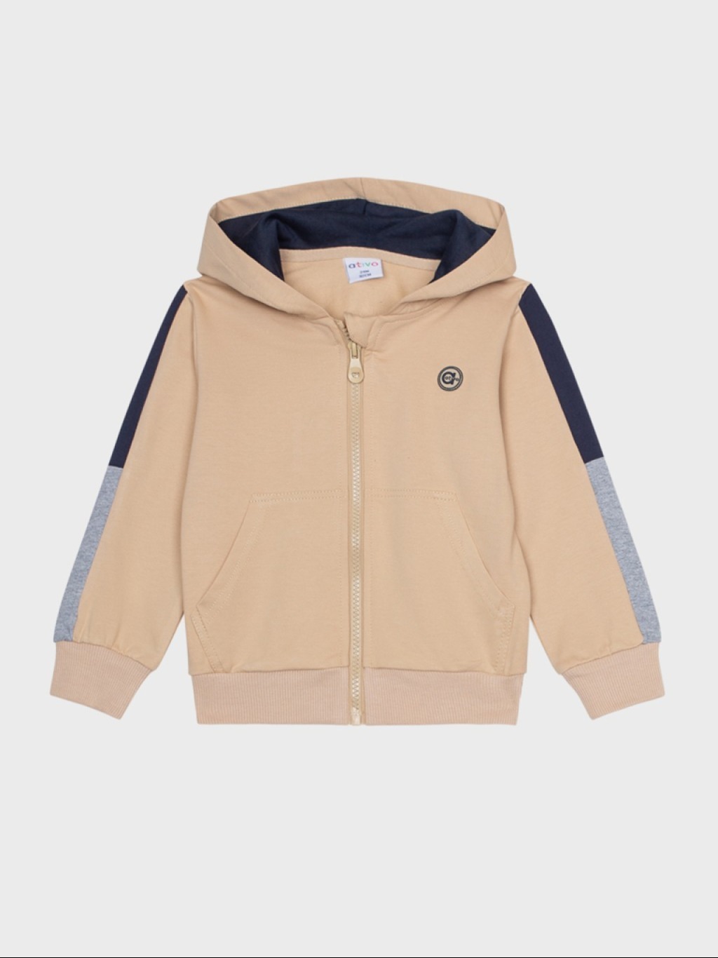 veste zippée à capuche beige pour bébés garçons, boutique de vêtements à saint martin en haut dans les monts du lyonnais