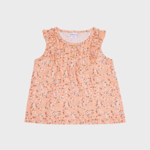 Blouse fleurie orange foncé