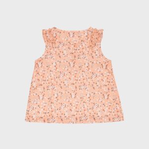 Blouse fleurie orange foncé