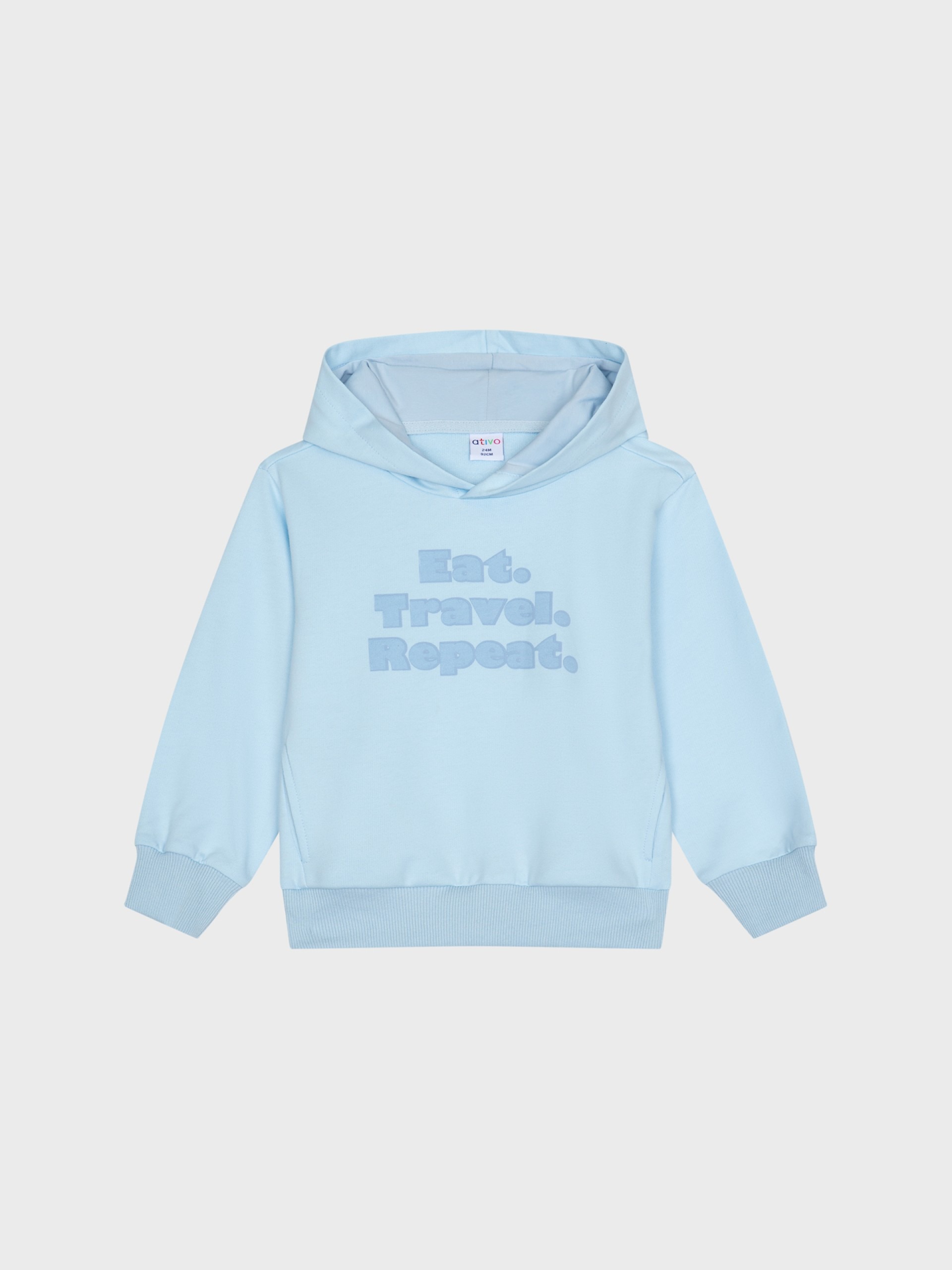 sweat à capuche bleu ciel pour bébé garçon, sweat mi saison, boutique de vêtements pour enfants à saint martin en haut dans les monts du lyonnais