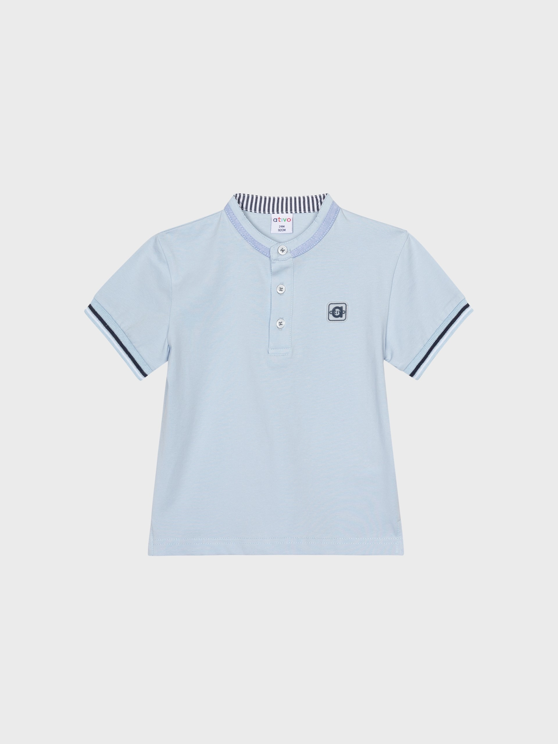 polo col mao bleu ciel pour bébé garçon, boutique de vêtements pour enfants à saint martin en haut dans les monts du lyonnais
