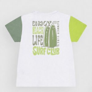 T-shirt blanc et vert SUMMER VIBES
