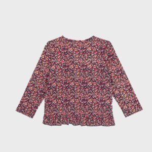 Pull marine à fleurs