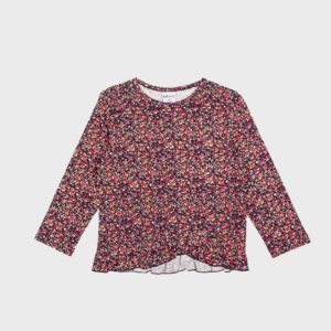 Pull marine à fleurs