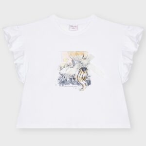 T-shirt blanc nœud dans les cheveux