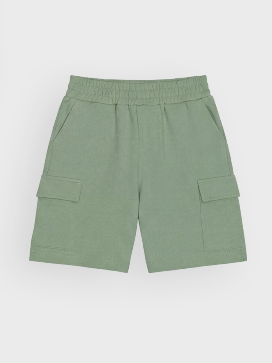 short cargo vert pour bébé garçon, léger et confortable, boutique de vêtements à saint martin en haut dans les monts du lyonnais