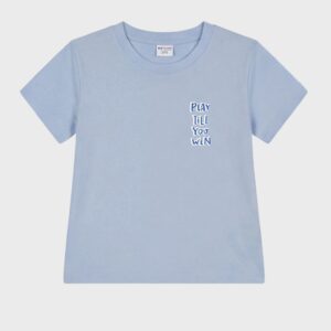 T-shirt bleu ciel PLAY TILL YOU WIN