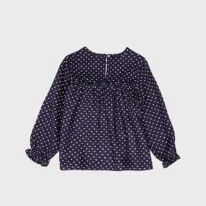 Blouse marine à motifs
