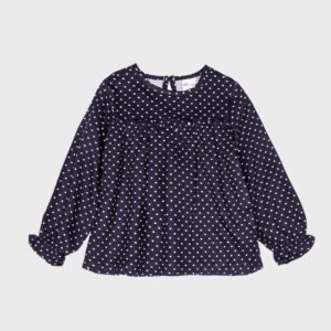 Blouse marine à motifs