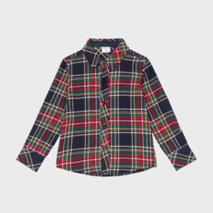 Chemise à carreaux marine, rouge et verte