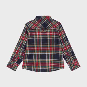 Chemise à carreaux marine, rouge et verte