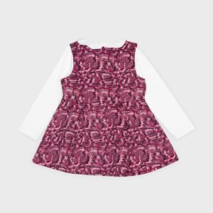 Robe chasuble rose col claudine