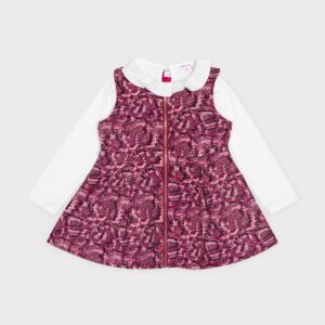 Robe chasuble rose col claudine