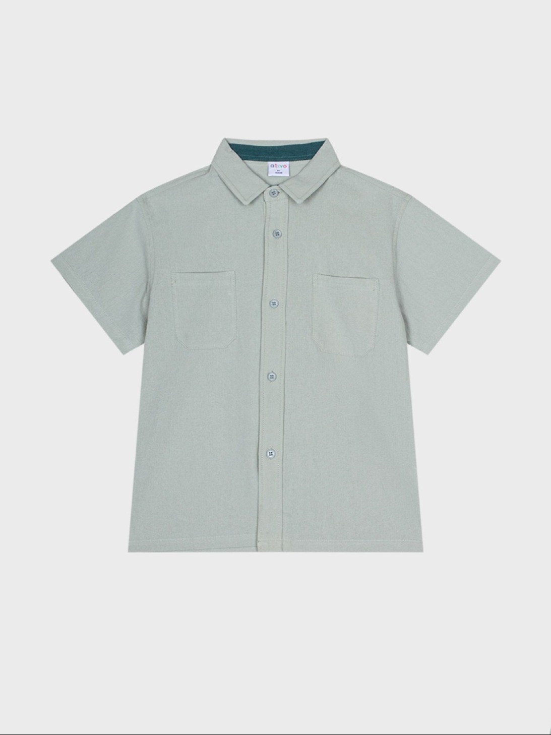 chemise manches courtes vert sauge vêtement garçon joli pas cher idée cadeau mariage cérémonie baptême boutique saint martin en haut