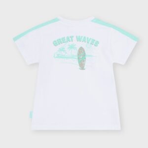 T-shirt blanc et turquoise GREAT WAVES