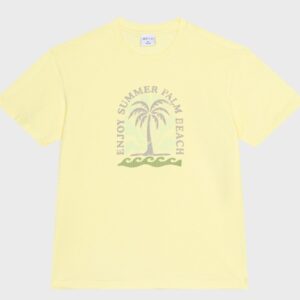 T-shirt jaune ENJOY SUMMER PALM BEACH