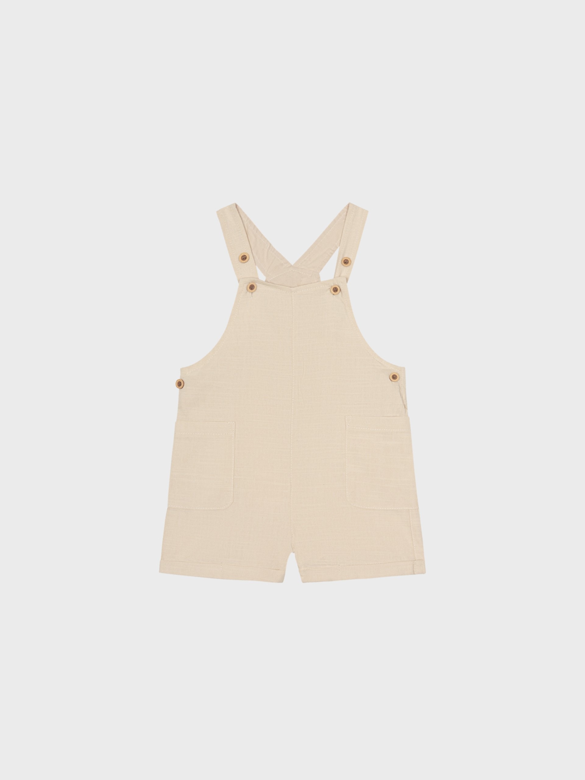 combishort beige pour bébé garçon, idéal pour l'été et une cérémonie, boutique de vêtements pour enfants à saint martin en haut dans les monts du lyonnais