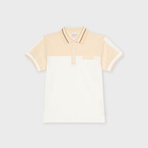 Polo blanc et beige