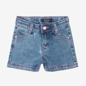 Short en jean bordure rose