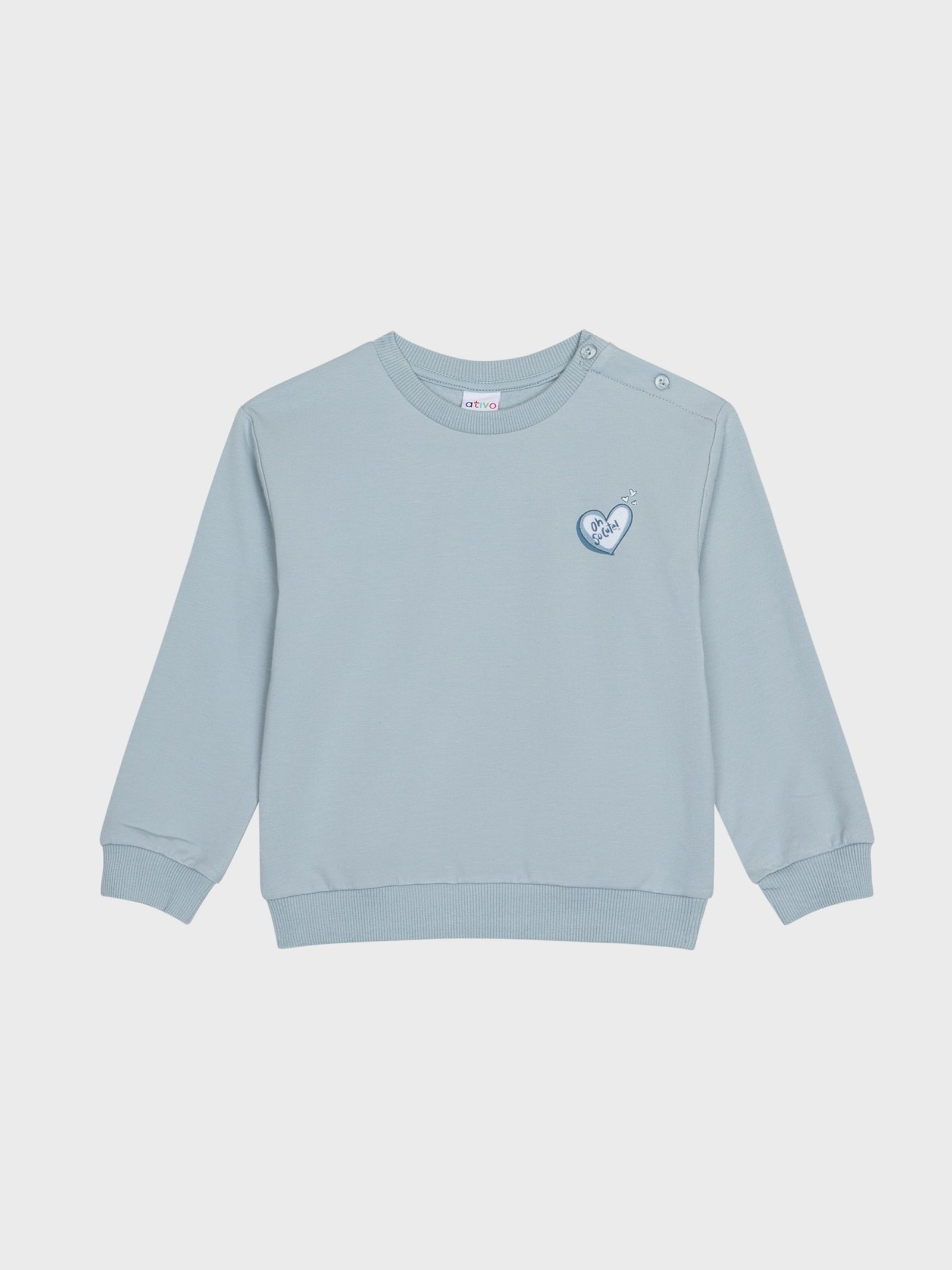 sweat bleu clair pour bébé fille, boutique de vêtements pour enfants à saint martin en haut dans les monts du lyonnais