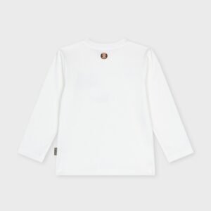 Pull blanc avec poche et raton laveur