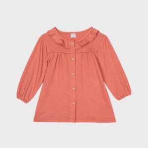 Robe terracotta col claudine