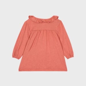 Robe terracotta col claudine