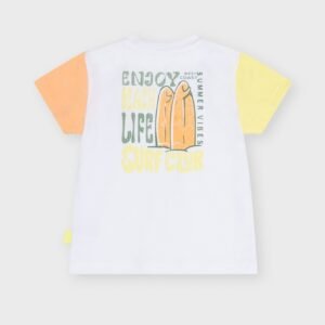 T-shirt blanc et orange SUMMER VIBES