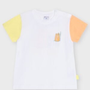 T-shirt blanc et orange SUMMER VIBES
