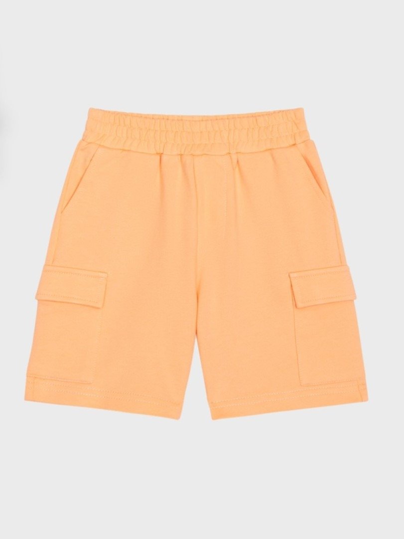short cargo orange pour bébé garçon, léger et confortable, boutique de vêtements à saint martin en haut dans les monts du lyonnais