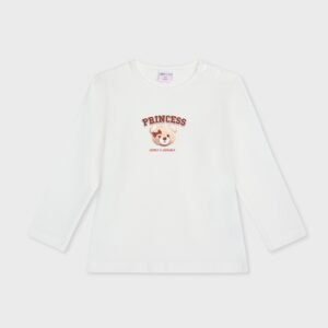 Pull blanc PRINCESS avec tête de nounours