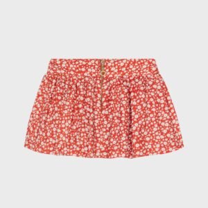 Jupe short fleuri terracotta