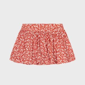 Jupe short fleuri terracotta