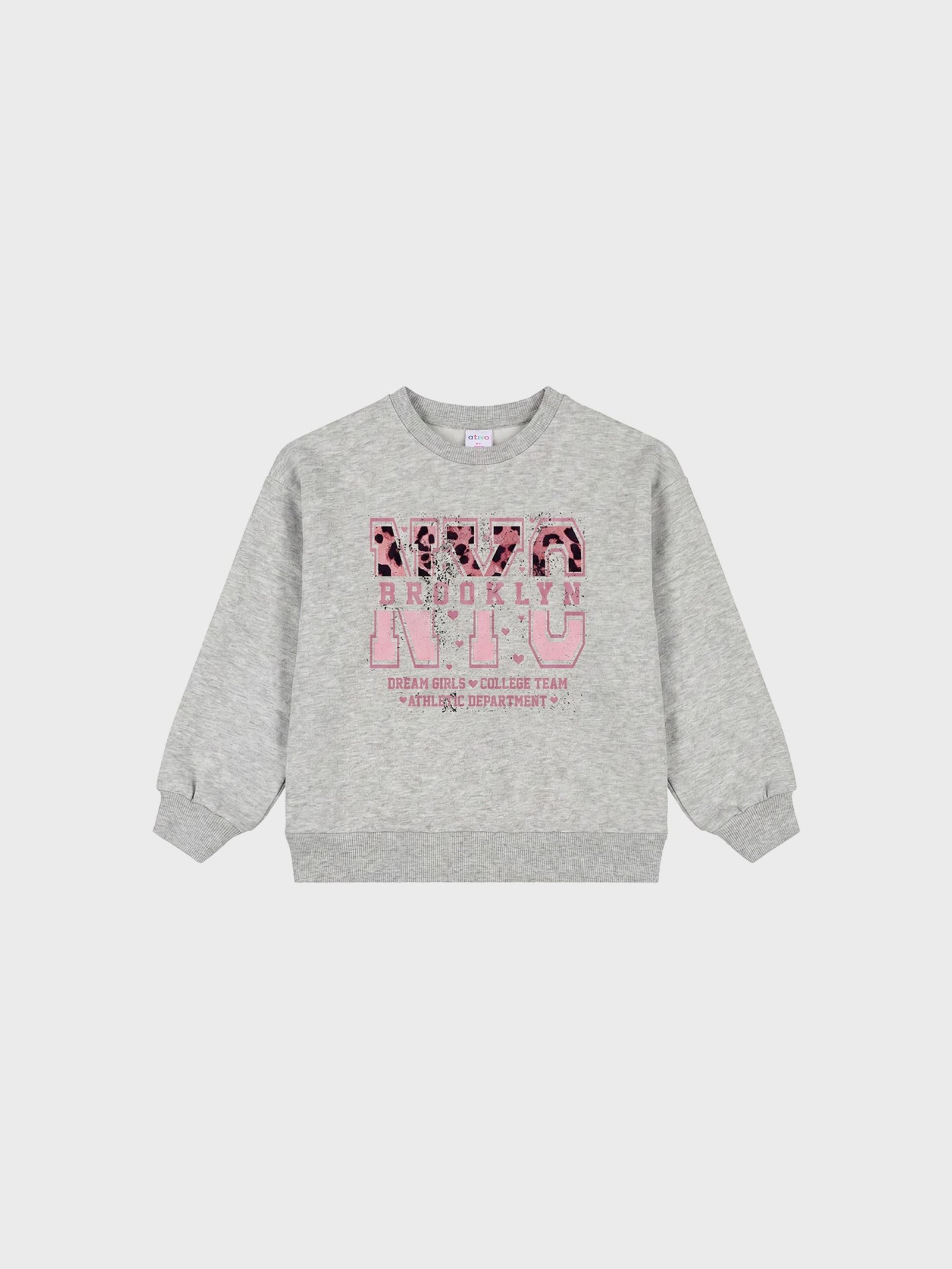 sweat gris chiné NYC pour filles et ados, boutique de vêtements pour enfants à saint martin en haut dans les monts du lyonnais